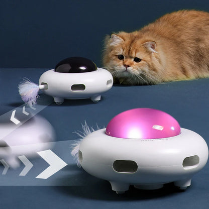 🚀 UFO Smart Cat Toy – Automatic Fun, Play & Clean!