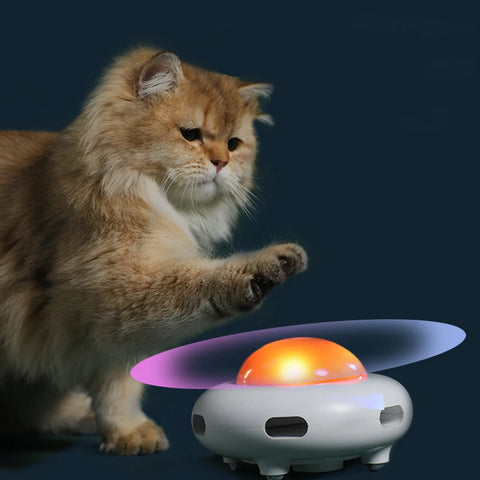 🚀 UFO Smart Cat Toy – Automatic Fun, Play & Clean!