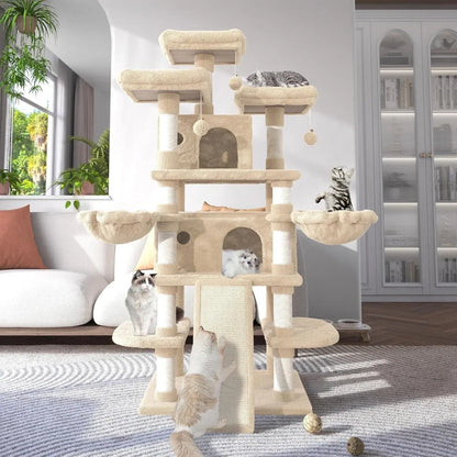 🏡 68” Multi-Level Cat Tree – Large Tower Condo with Cozy Perches & Scratching Posts! 🐾✨