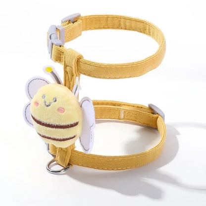 Adjustable bee design harness, leash, and collar