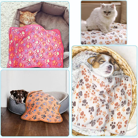 Soft Pet Blanket Mat with Cute Paws/Elephant Pattern for Dogs and Cats