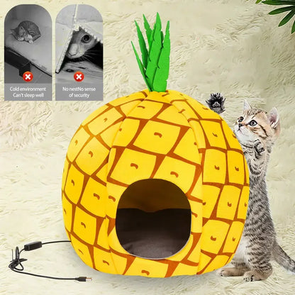 🐾 Heated Cat & Dog Bed – Cozy USB Winter Cave with Adjustable Temperature! 🔥❄️