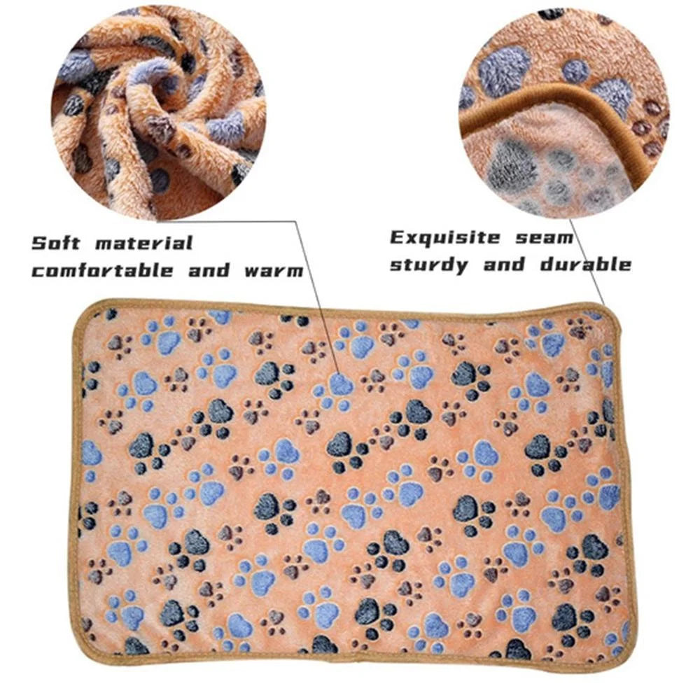 Soft, warm pet blanket with cute cartoon design