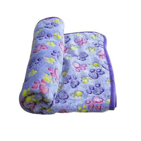 Soft, warm pet blanket with cute cartoon design