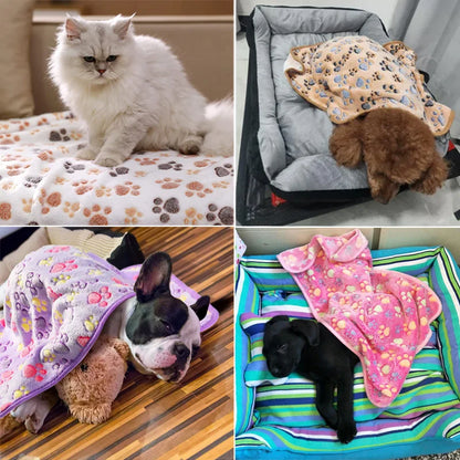 Soft Pet Blanket Mat with Cute Paws/Elephant Pattern for Dogs and Cats