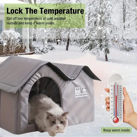 Cozy & Weatherproof Outdoor Cat House – Safe Shelter for Feral Cats! 🏡❄️☔