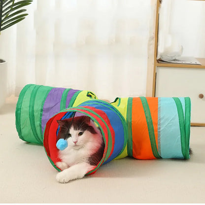 Foldable Cat Tunnel - S-T-Y Pass Play Toy for Indoor Cats