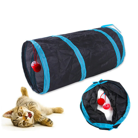 Foldable breathable cat play tunnel toy