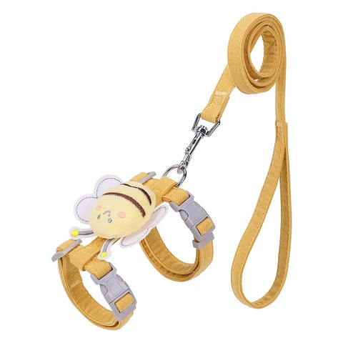 Adjustable bee design harness, leash, and collar