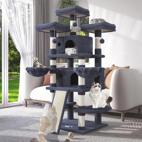 🏡 68” Multi-Level Cat Tree – Large Tower Condo with Cozy Perches & Scratching Posts! 🐾✨