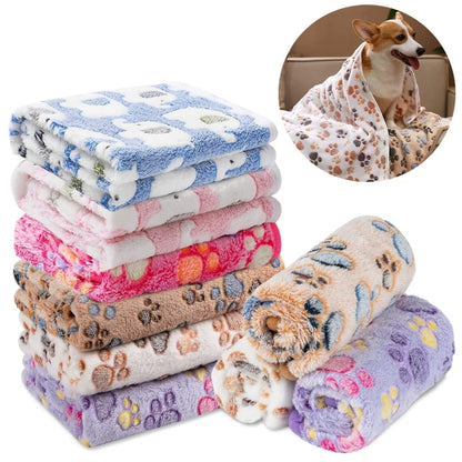 Soft Pet Blanket Mat with Cute Paws/Elephant Pattern for Dogs and Cats