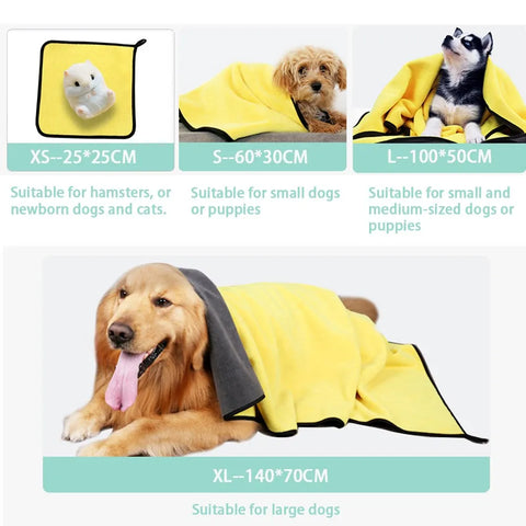 Quick-dry soft towels for pets