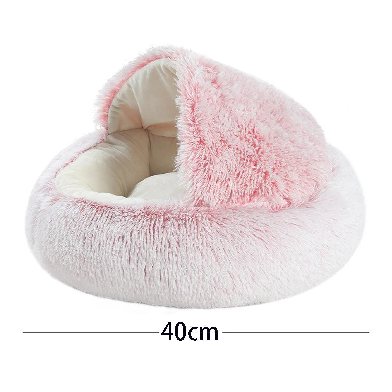 Warm plush cat bed for small pets