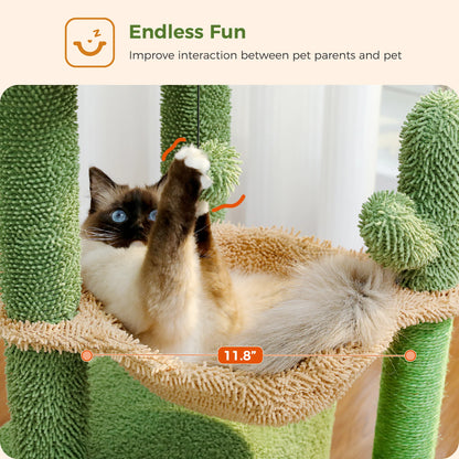 🌵 4-in-1 Cactus Cat Tree – Play, Scratch & Relax!