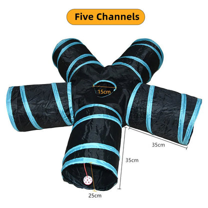 Foldable breathable cat play tunnel toy