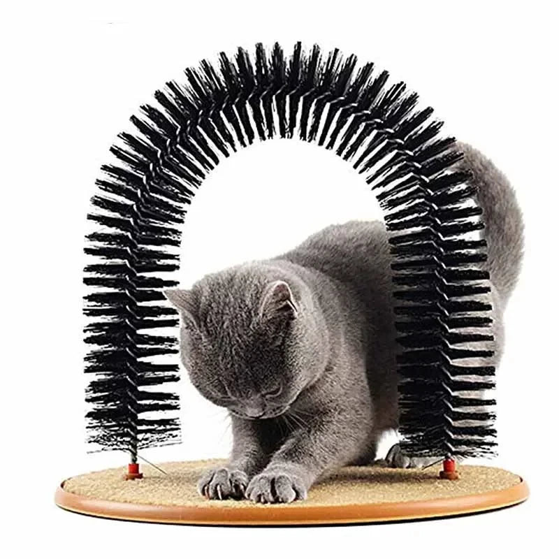 Self-Grooming Cat Toy Arch with Brush