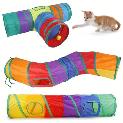 Foldable Cat Tunnel - S-T-Y Pass Play Toy for Indoor Cats