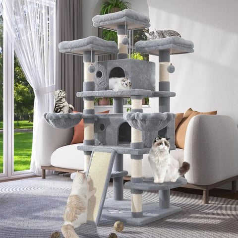 🏡 68” Multi-Level Cat Tree – Large Tower Condo with Cozy Perches & Scratching Posts! 🐾✨