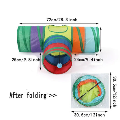 Foldable Cat Tunnel - S-T-Y Pass Play Toy for Indoor Cats