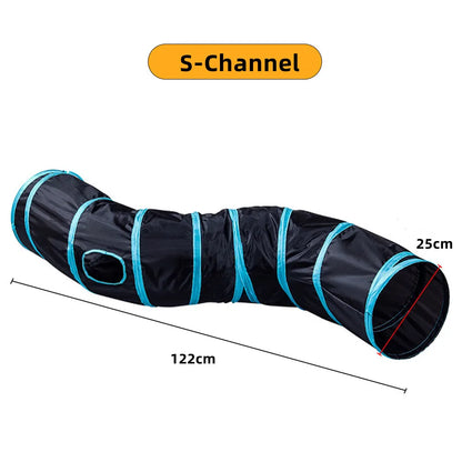 Foldable breathable cat play tunnel toy