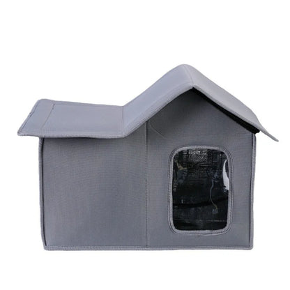 🏡 Outdoor Waterproof Cat House – Cozy, Weatherproof Shelter with Transparent Door! 🐾❄️☔