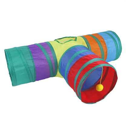 Foldable breathable cat play tunnel toy