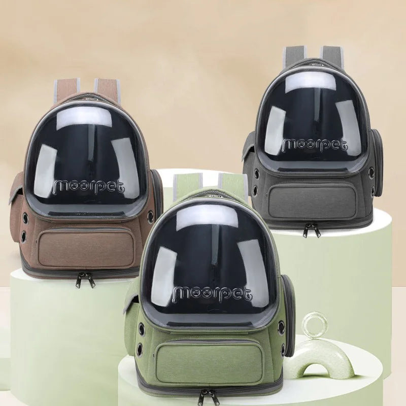 Eco-Friendly Transparent Cat Carrier Backpack - Stylish & Breathable Travel Companion