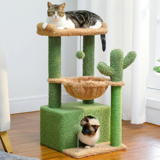 🌵 4-in-1 Cactus Cat Tree – Play, Scratch & Relax!