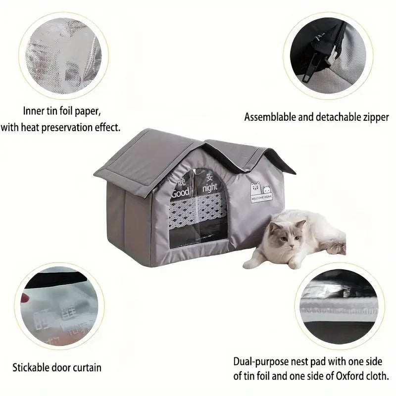 Cozy & Weatherproof Outdoor Cat House – Safe Shelter for Feral Cats! 🏡❄️☔