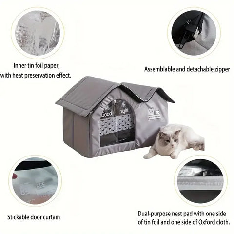 Cozy & Weatherproof Outdoor Cat House – Safe Shelter for Feral Cats! 🏡❄️☔