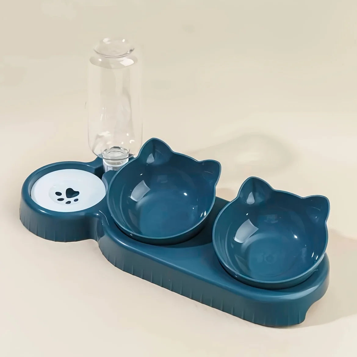 3-in-1 Tilted Cat Bowl Set with Feeder