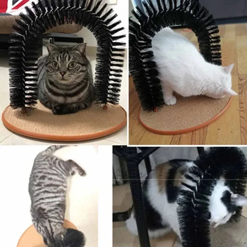 Self-Grooming Cat Toy Arch with Brush