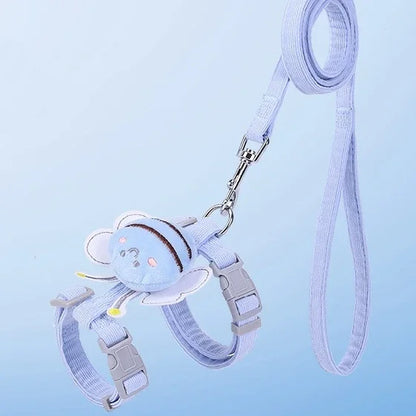 Adjustable bee design harness, leash, and collar