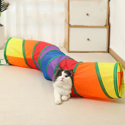 Foldable Cat Tunnel - S-T-Y Pass Play Toy for Indoor Cats