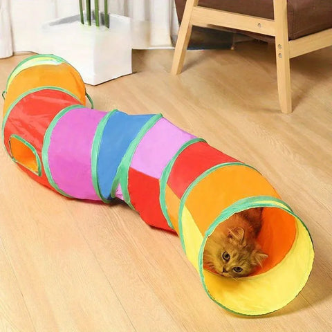 Foldable Cat Tunnel - S-T-Y Pass Play Toy for Indoor Cats