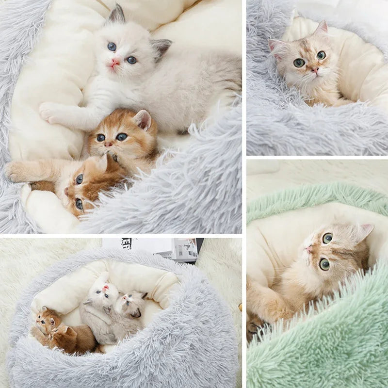 2-in-1 Round Cat Bed & Dog Basket