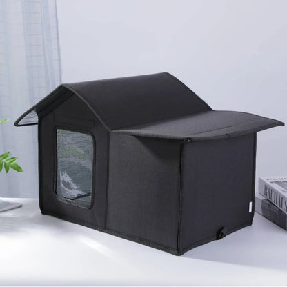 🏡 Outdoor Waterproof Cat House – Cozy, Weatherproof Shelter with Transparent Door! 🐾❄️☔