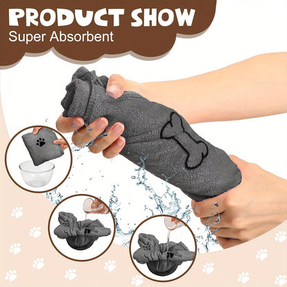 Quick-Drying Microfiber Dog Towel - Absorbent Pet Bath Towel for Car