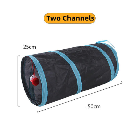 Foldable breathable cat play tunnel toy