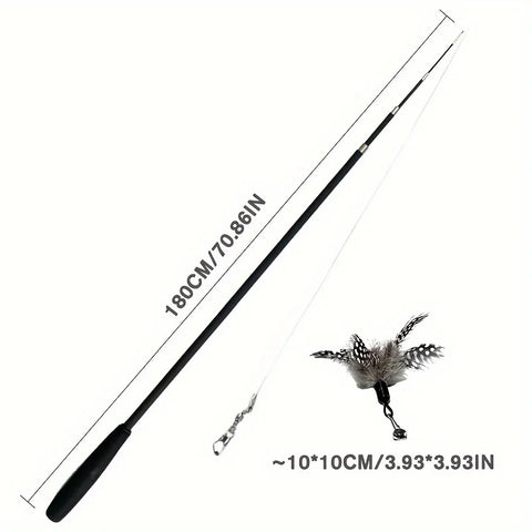 Telescopic Cat Rod - Four Sections, Metal, Cartoon Design