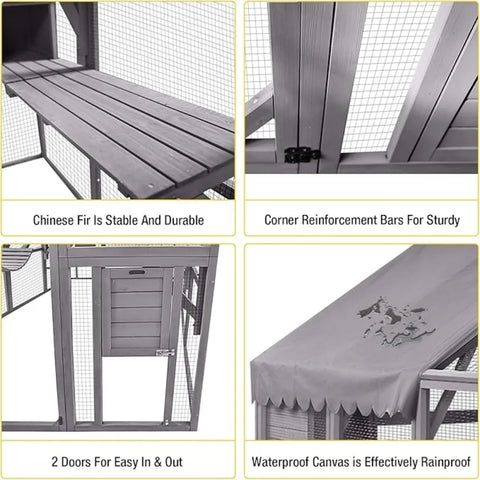 Catio for Multiple Cats - 56.54ft² with Bridges and Houses