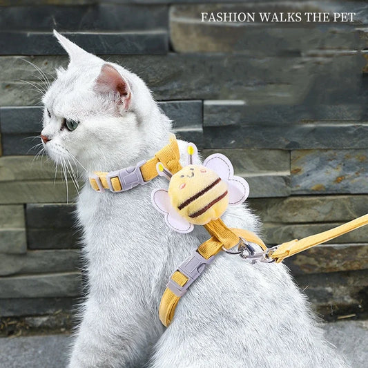 Adjustable bee design harness, leash, and collar