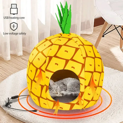 🐾 Heated Cat & Dog Bed – Cozy USB Winter Cave with Adjustable Temperature! 🔥❄️