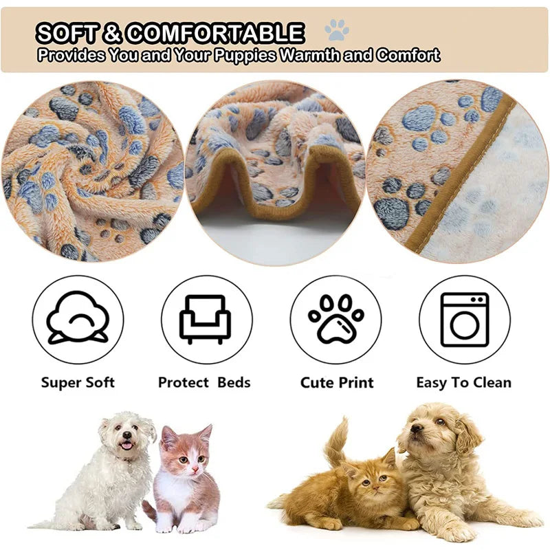 Soft Pet Blanket Mat with Cute Paws/Elephant Pattern for Dogs and Cats