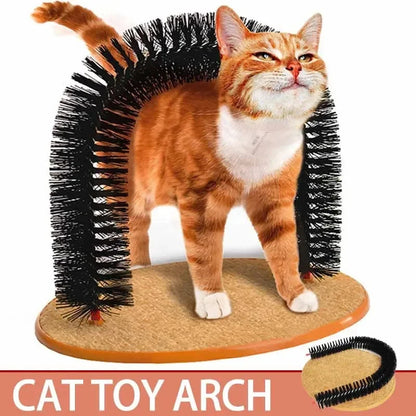 Self-Grooming Cat Toy Arch with Brush