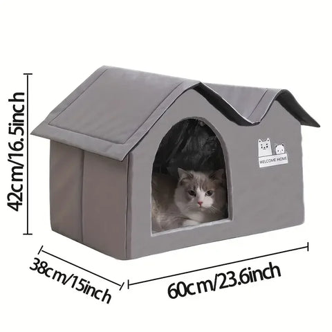 Cozy & Weatherproof Outdoor Cat House – Safe Shelter for Feral Cats! 🏡❄️☔