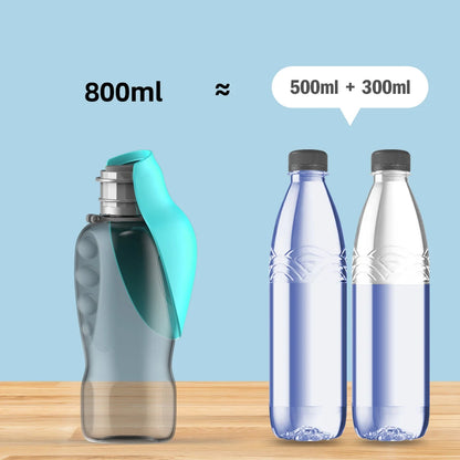 800ml Portable Dog Water Bottle for Outdoor Travel and Pets