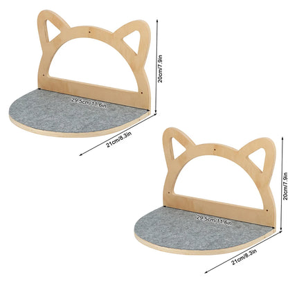 🐱 Wall-Mounted Cat Hammock & Climbing Shelf – Stylish Wooden Perch! 🌿🏡