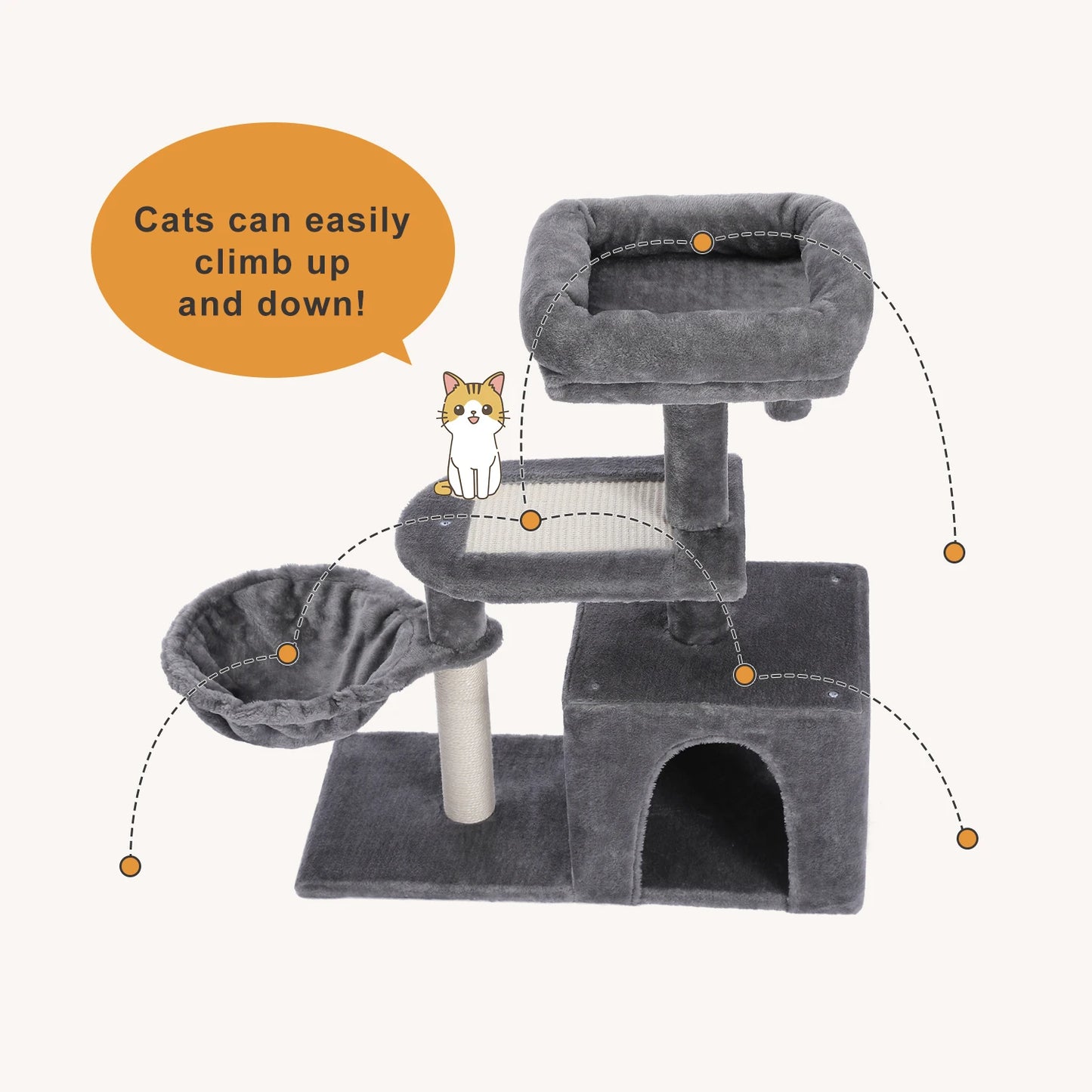 🐾 Cozy Cat Tower – Ultimate Play & Rest Spot for Small Cats!