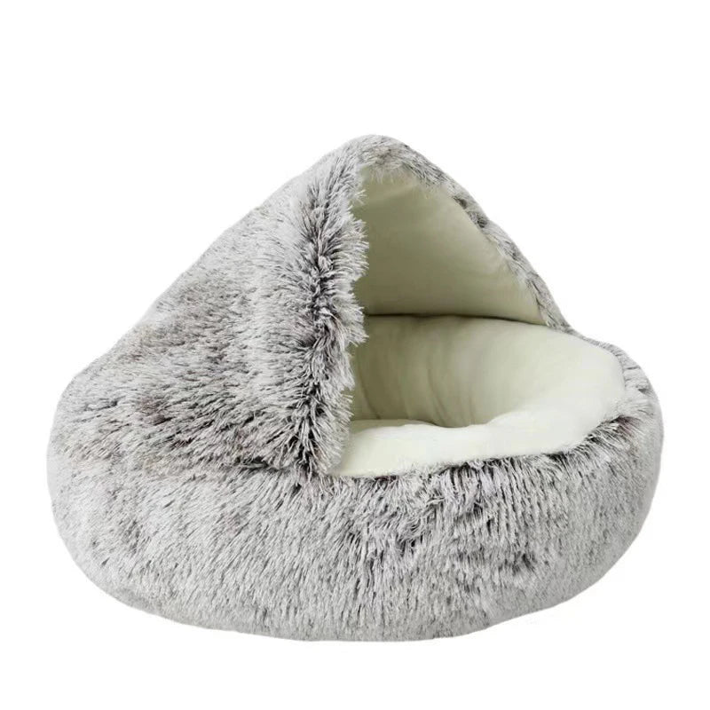 Warm plush cat bed for small pets